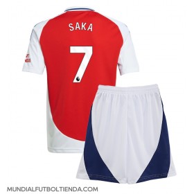 Camiseta Arsenal Bukayo Saka #7 Primera Equipación Replica 2024-25 para niños mangas cortas (+ Pantalones cortos)